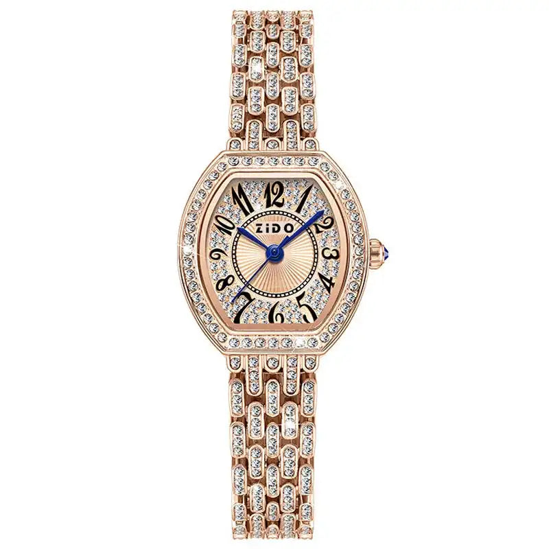 UTHAI L95 Women's Watch Light luxury Retro Barrel Shaped Digital Diamond inlaid Waterproof Ladies Fashion Quartz Clock Watches