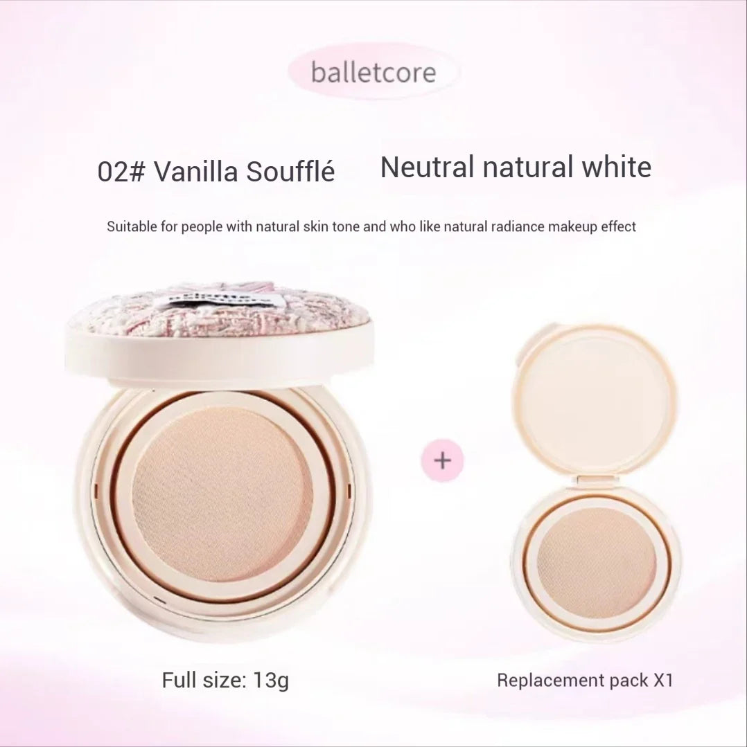 FLORTTE Air Cushion Concealer Coverage Moisturizing Long-Lasting Foundation Base Makeup Cream for Dry Skin Oil Control
