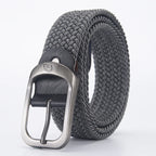 Men's Belt Casual Woven Elastic Belt Outdoor Sports Women's Belt Climbing Work Belt Jeans Suit Pants Men's And Women's Universal
