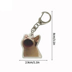 Funny Banana Cat Key Chain Creative Acrylic Happy Cats Schoolbag Pendant Bag Accessories DIY Mobile phone Lanyard Student Gift Lootquake LLC