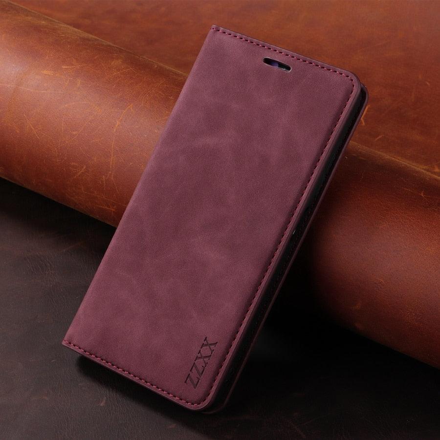 Wallet Flip Leather Case For Xiaomi Redmi 10 10C 9A 9C 9T Note 11 Pro 10S 10 Pro 9 Pro 8T 7 Poco F3 X3 X4 Pro M3 M4 Pro M5s 11T Leather Finish Inbuilt Stand & Pockets Wallet Style Flip Back Case Stevvex