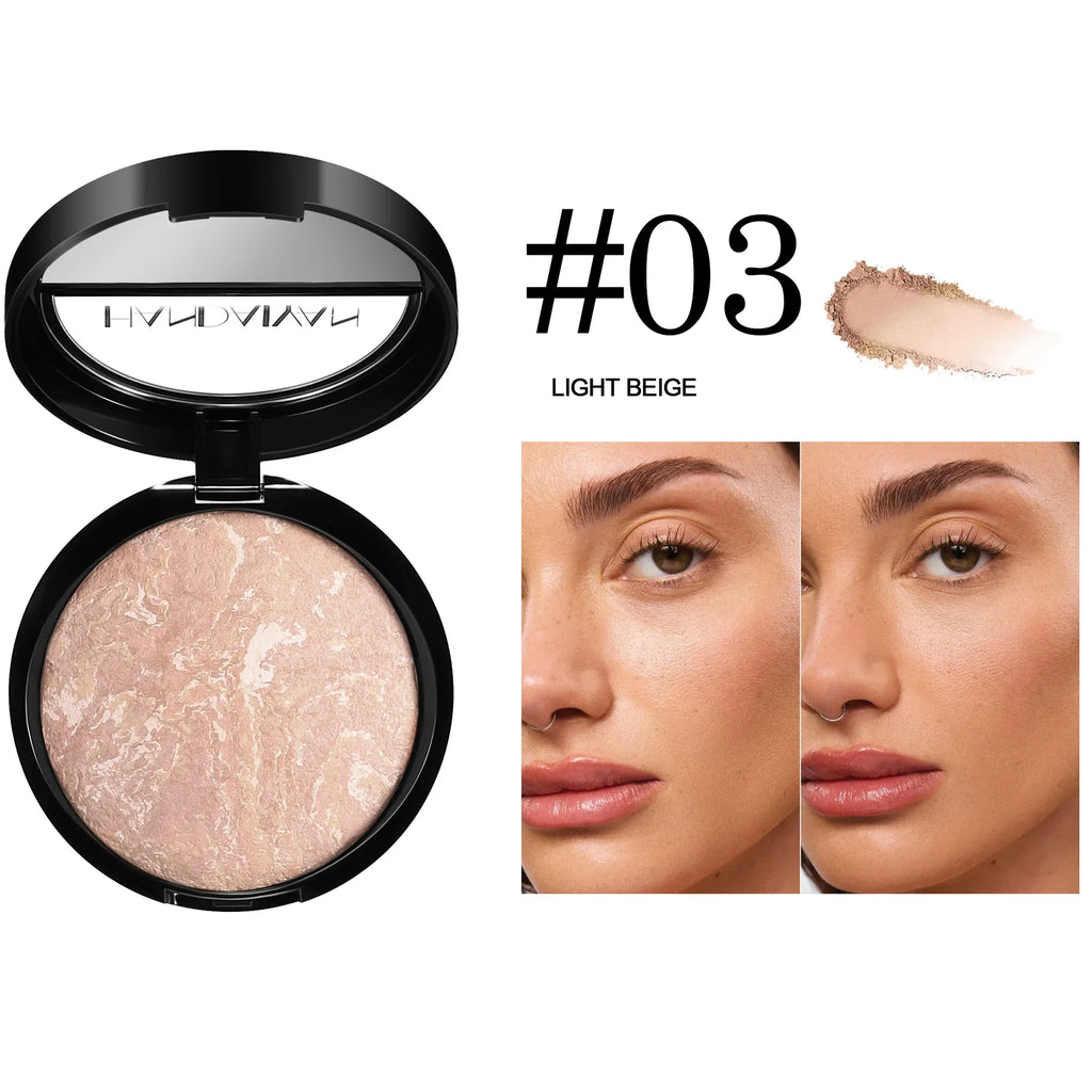 7 Colors Baked Duo Powder Matte Finishing Face Foundation Setting Powder Compact Waterproof Full Coverage Makeup Setting Base Lootquake LLC