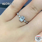 IGOTOS 1CT Oval Cut Moissanite Engagement Ring with Certificate Pass Diamond Test 925 Sterling Silver Wedding Bands Fine Jewelry