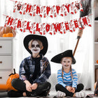 Halloween Blood Banner Paper Garland Scary Eyeball Skull Spiral Hanging Flag Halloween Party Decoration Home Haunted House Decor Lootquake LLC