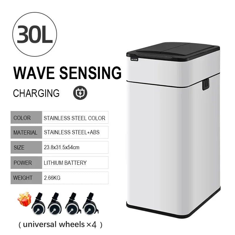 Smart Trash Can 20L 30 40 50 60 Liters Wastebasket Large Kitchen Garbage Cube Home Automatic Stainless Steel Garbage Bin Dustbin Lootquake LLC