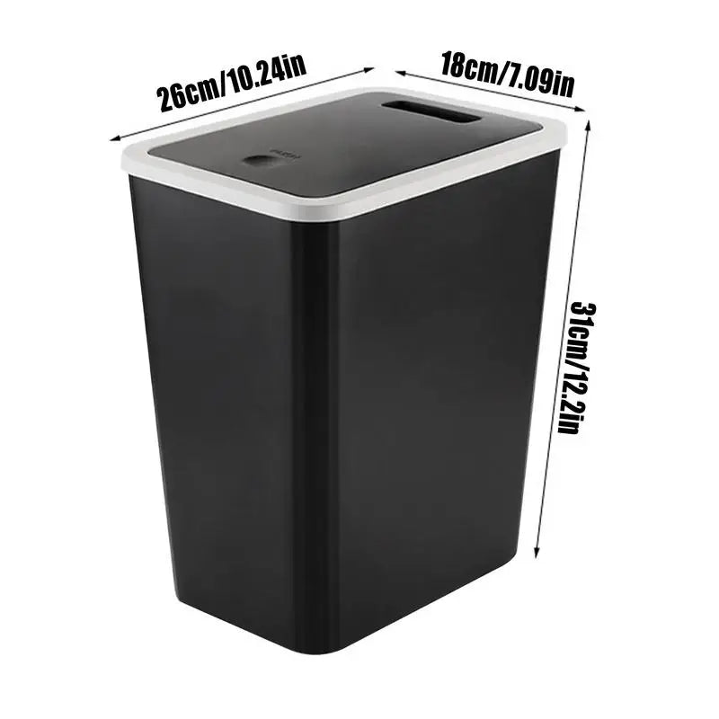 Trash Bin With Lid Rubbish Dustbin Recycling Bin With Press Top Slim Modern 13L For ome Kitchen Bathroom Bedroom Living Room Lootquake LLC