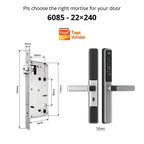 Waterproof Camera Outdoor Fingerprint TUYA WIFI APP RFID Card Code Keyless Smart Electronic Door Lock Aluminum/Glass Sliding