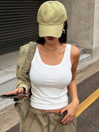 Camisole Tank Soft Cotton Top Women Summer Outfits Tight And Sexy Tank Top Knitted Bottom Shirt And Sleeveless Top For Outerwear