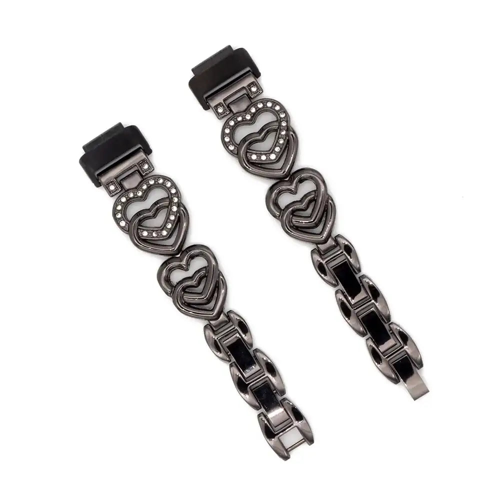 Fitbit Inspire 3 Steel Heart Design Band – Elegant Stainless Steel Strap - SJB-DIAMOND ELITES