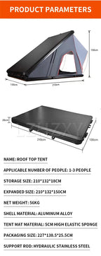 Hot Selling Cheap Traveling Waterproof Hard Shell Camp Outdoor Car Roof Top Tent with Aluminum Frame