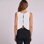 Women'S Solid Color Top Women'S Sports Suspender Top Women'S Fashion Hollow Back Sports Running Fitness Casual Hundred Yoga Top Lootquake LLC