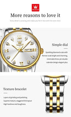 OLEVS Luxury Brand Quartz Watch for Women Stainless Steel Waterproof Ladies Wristwatch Fashion Diamond Dial Women's Watch New In