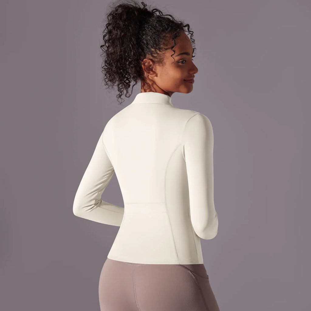 Women's Full Zip Yoga Top With Thumbholes - SJB-DIAMOND ELITES