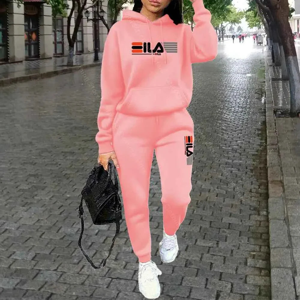 Women's Luxury Hoodie & Pants Streetwear Set THRIXINE