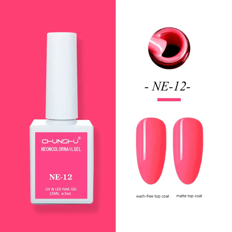 CHUNSHU 15ml Fluorescence Gel Nail Polish Semi Permanent UV/LED Nail Gel Long Lasting Varnish For Nails Art Manicures Soak Off Lootquake LLC