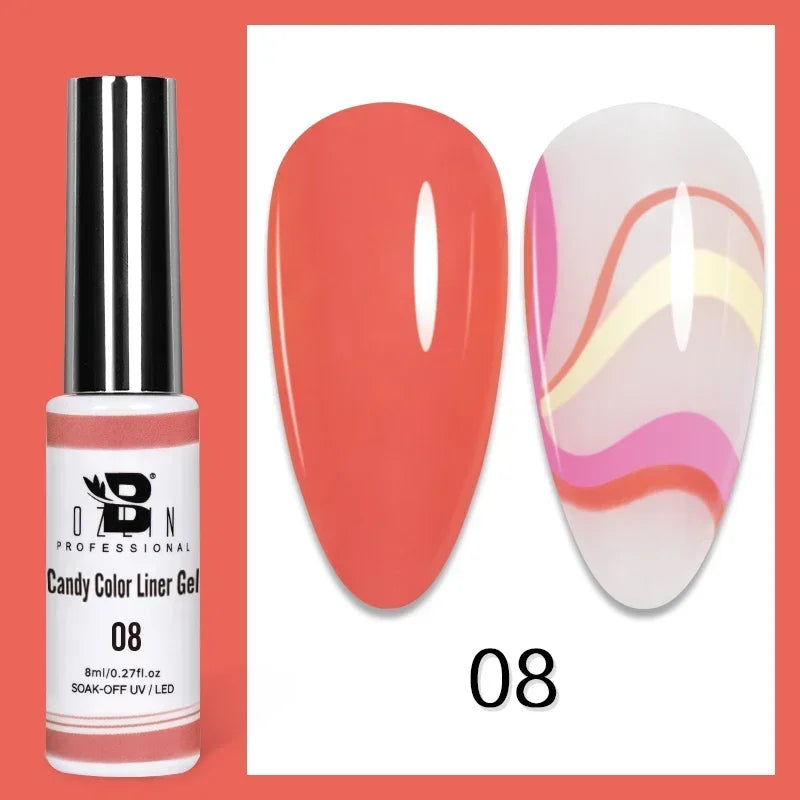 5ML Gold Silver Metallic Liner Paint Gel Polish Chrome Mirror Metal Effect Super Bright French UV LED Semi Permanent Nail Gel Lootquake LLC