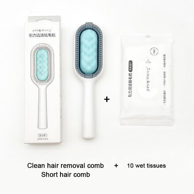 Cat Cleaning Comb Cat Hair Remover to Remove Floating Hair Sticky Fur Universal Pet Grooming Brush for Cat Dog Paired with Wipes Pet Cleaning Hair Removal Comb For Massaging And Removing Loose Hair Stevvex