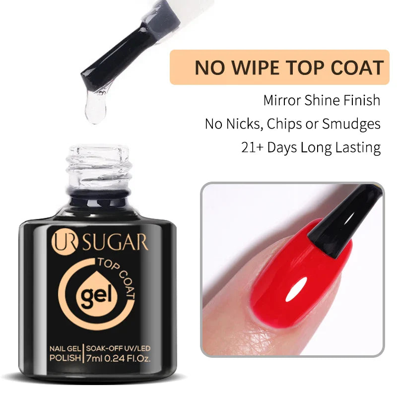 UR SUGAR Blue Color Rubber Base Gel Nail Polish Gold Glitter Base Gel Top Coat Soak Off UV LED Gel Nail Art Varnish Manicure Lootquake LLC