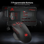 Redragon M656 Gainer Wireless Gaming Mouse, 4000 DPI 2.4Ghz Wireless Gamer Mouse w/ 5 DPI Levels, 7 Macro Buttons, Red LED Backl Lootquake LLC