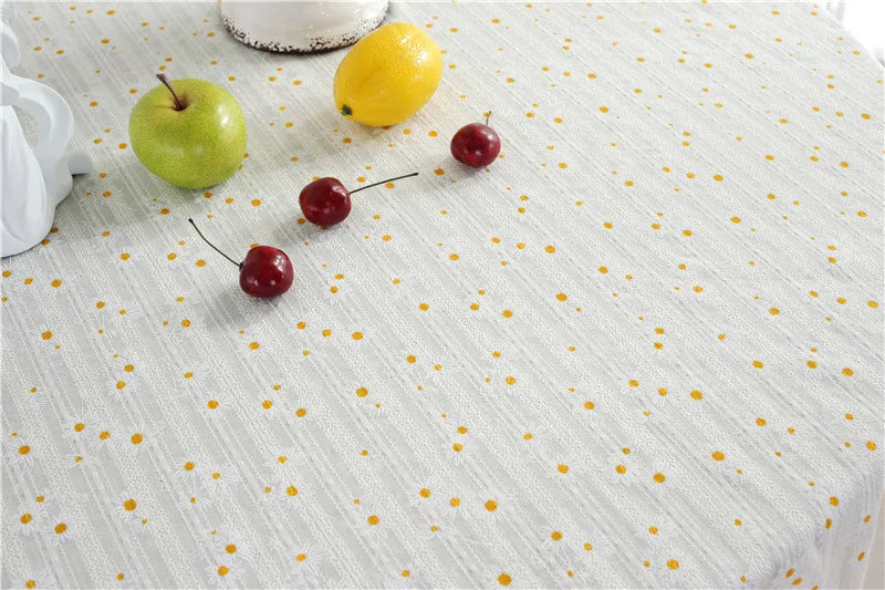 Cotton Table Cloth Round Tablecloth with Tassel Dust-Proof Floret Circular Table Cover for Kitchen Dinning Room Tabletop Decor Lootquake LLC
