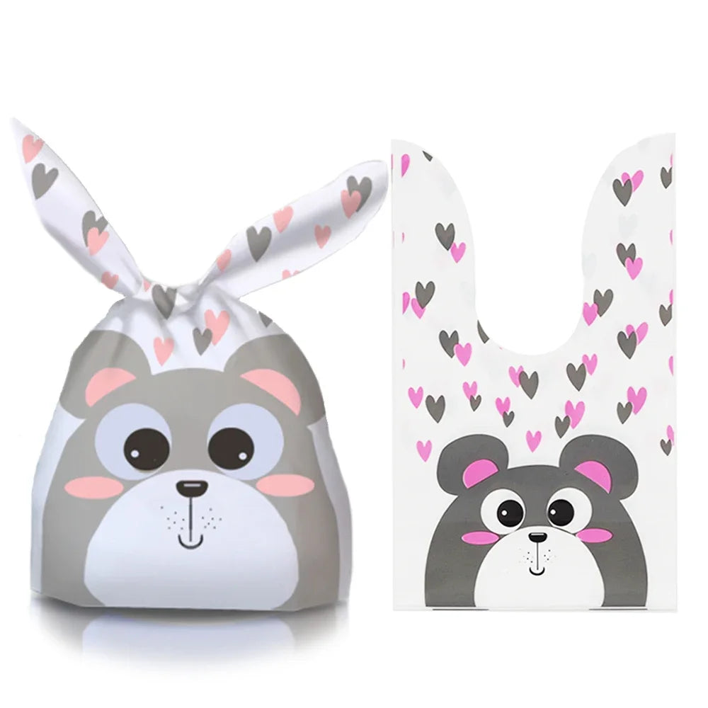 50Pcs Easter Rabbit Ear Bags Cookie Candy Gift Plastic Bags Pouch Baking Packaging for Biscuits Easter Decoration 2024 Birthday Lootquake LLC
