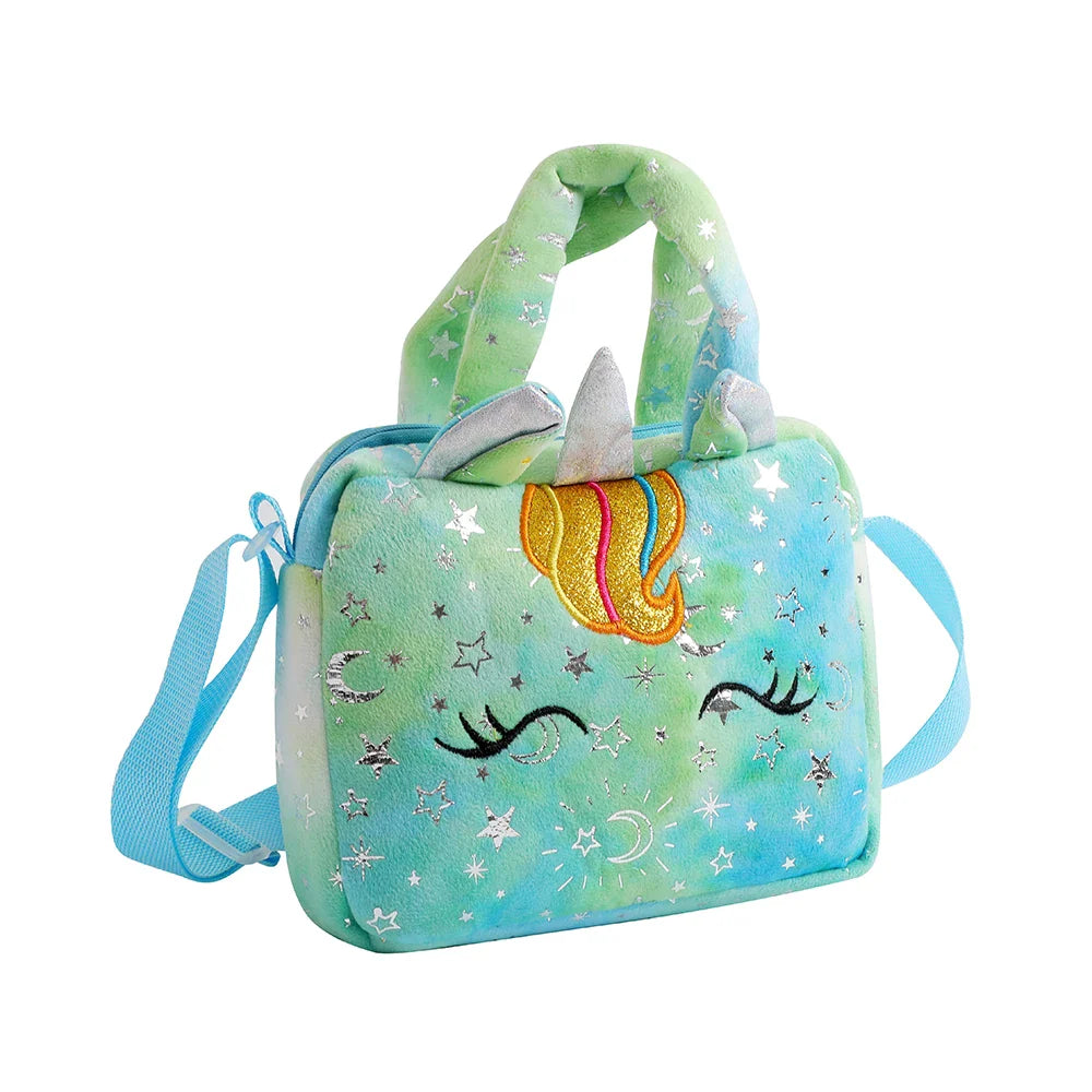 Plush Unicorn Single Shoulder Crossbody Bag for Children's Coin Purse Girl Travel Handbag Cute Student Gift Storage Pencil Bags Lootquake LLC