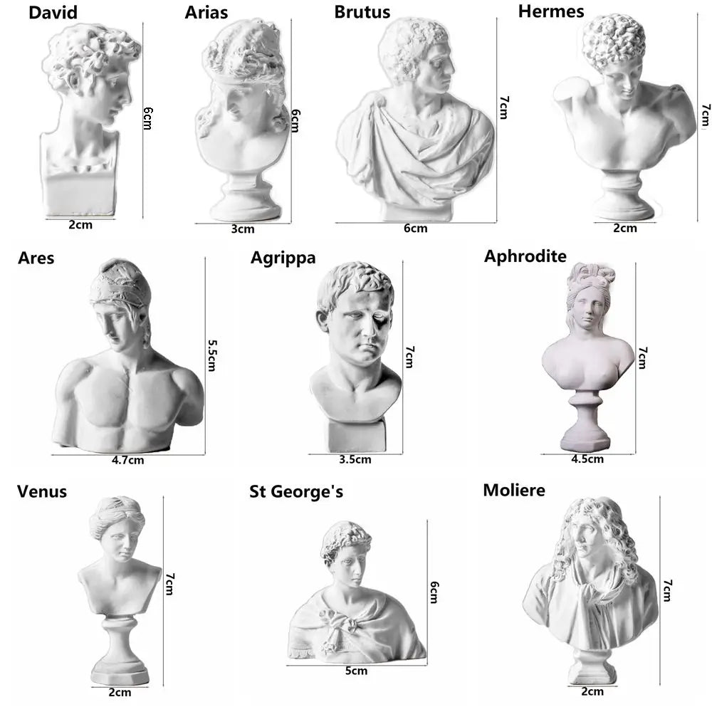 Miniature Desktop Ornament Home Decor Gypsum Portraits Greek Mythology Figurine Famous Sculpture Plaster Bust Statue Lootquake LLC