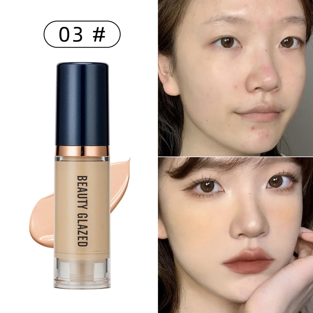 BEAUTY GLAZED 6 Color Liquid Foundation,Full Coverage, Long-Lasting, Waterproof, Natural Effect,Hydrating Lootquake LLC