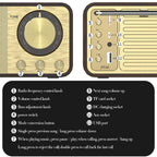 Nostalgic Bluetooth Speaker Bluetooth Sound Retro Classic Speaker Retro Radio Wireless Bluetooth 5.0 Wooden Portable Subwoofer Lootquake LLC