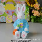 2023 New Easter Decoration for HomeResin Easter Bunny Rabbit Easter Craft Festival Bunny Ornament Decor Festival Egg Gifts Decor Lootquake LLC
