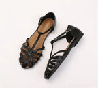 ZAROY Summer Cross Strap Flat Sandals Women Round Toe Ankle Buckle Hollow Casual Roman Sandalia Zapatos De Mujer сандали