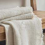 Maillard Cotton Blankets Four Layers Of Gauze Sofa Cover Blanket With Tassel AB Side Office Nap Decorative Bed Muslin Blanket Lootquake LLC