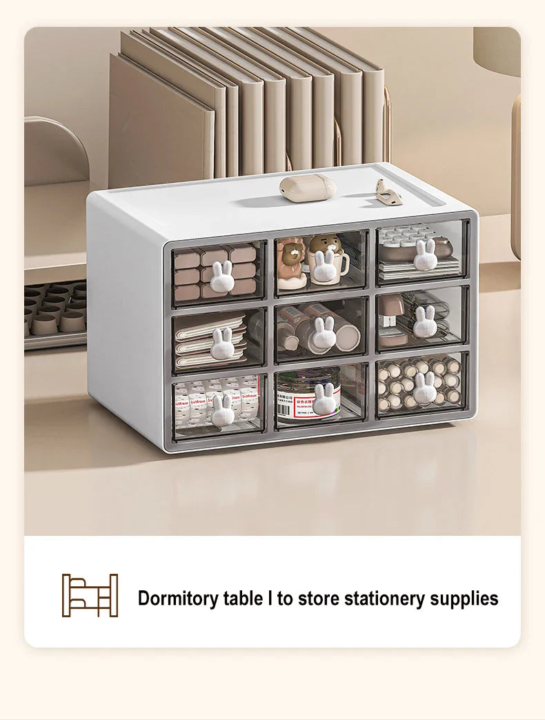 Desktop Storage Box Transparent Drawer Home Storage Box Stationery Box Office Files Stationery Organizer Cosmetics Drawer Box