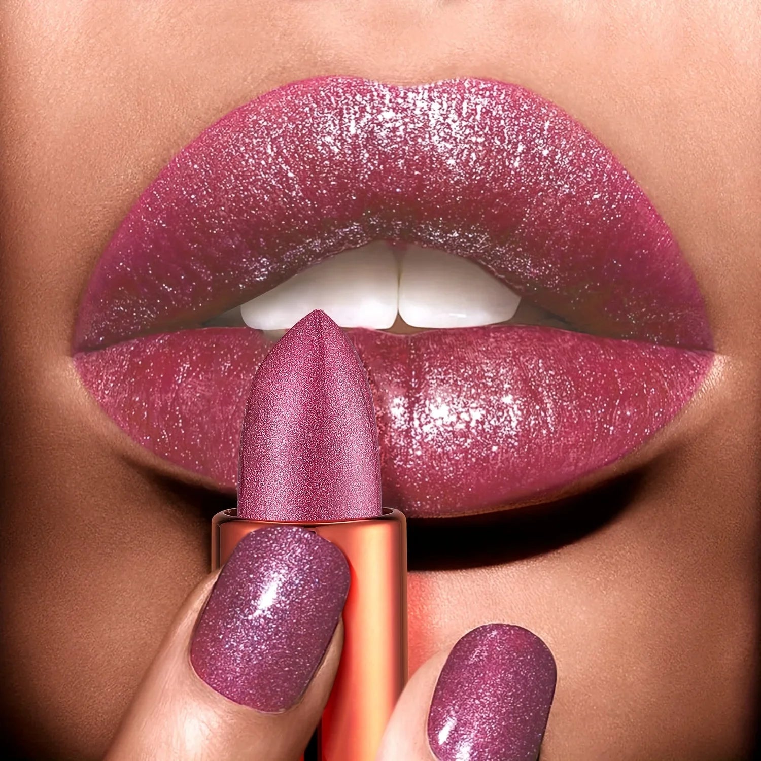 Rose smoke powder, bright starry sky, glossy velvet texture, durable, make your lips shiny, waterproof, anti-fouling. Lootquake LLC