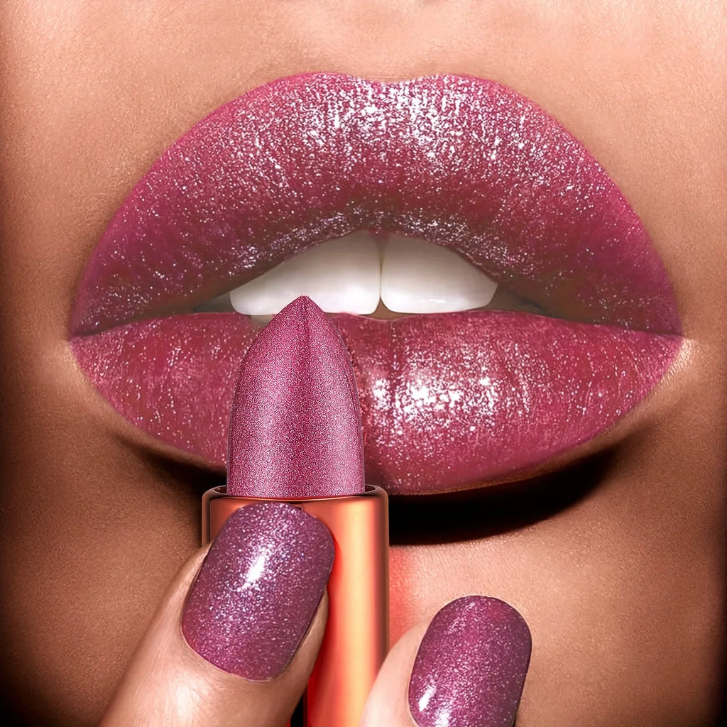 Rose smoke powder, bright starry sky, glossy velvet texture, durable, make your lips shiny, waterproof, anti-fouling. Lootquake LLC
