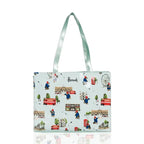 Cartton Print PVC Reusable Women's Shopping Bag Eco Friendly Flower Shopper Handbag Casual Female Student Shoulder Book Purse