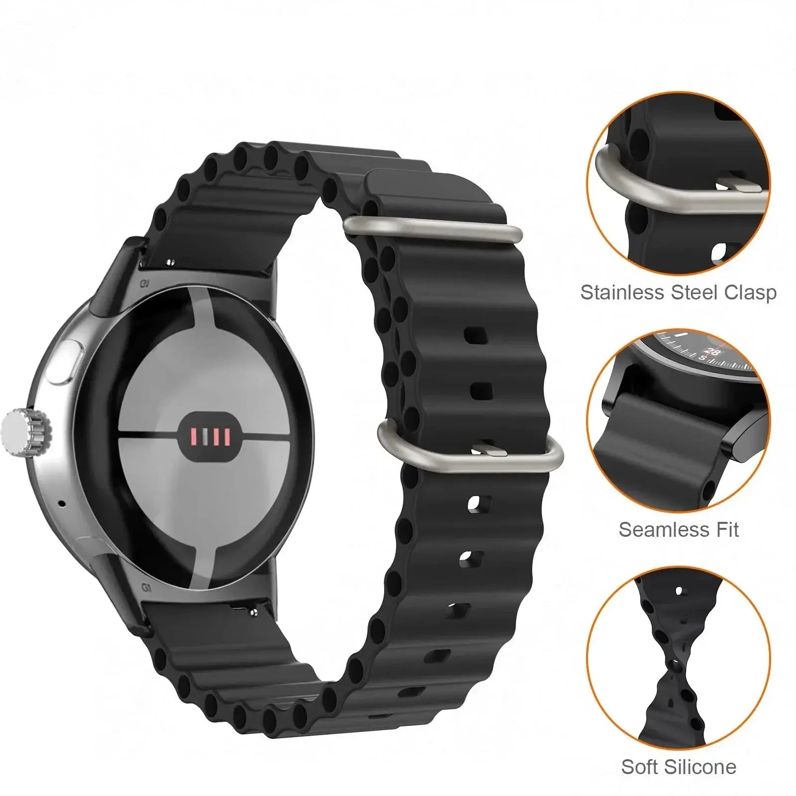 Google Pixel Silicone Strap - Comfortable, Waterproof Design BandsCo Straps