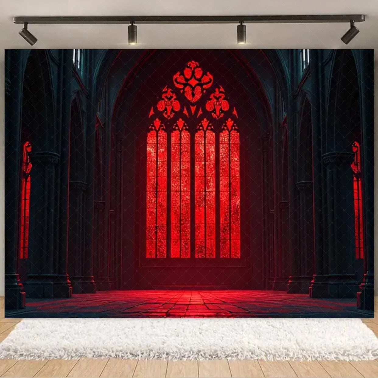 Halloween Decorations  Vintage Castle Wall Backdrop Photography Photos Stone Arched Door And Windows Design Studio Party Decor Lootquake LLC