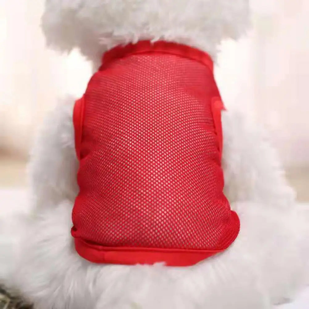 Attractive Puppy T-Shirt Solid Color Dog Shirt Shrink-resistant Stretchy Comfortable Touch Dog Apparel Pi-Mart