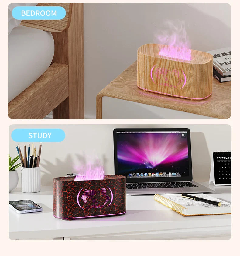 Map Humidifier Colorful Gradient Flame Aroma Diffuser Home Hotel Desktop USB Air Humidification Lootquake LLC