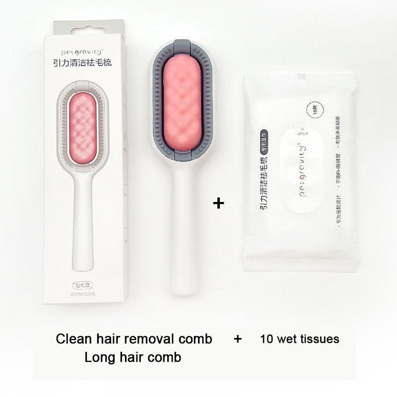 Cat Cleaning Comb Cat Hair Remover to Remove Floating Hair Sticky Fur Universal Pet Grooming Brush for Cat Dog Paired with Wipes Pet Cleaning Hair Removal Comb For Massaging And Removing Loose Hair Stevvex