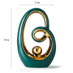 Abstract Ceramic Sculpture Golden Art Statue Modern Home Decor Accessories Living Room Desk Office Supplies Crafts Gifts