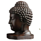 2.36'' Wood Sakyamuni Statue 6cm Wooden Buddha  Creative Tathagata Figurines Mahogany India  Head Crafts Car Decor