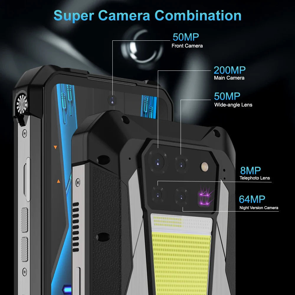 US EU MX Warehouse Unihertz Tank 3 Pro 8849 with 100 Lumens 5G Projector phone,32GB/36GB RAM,512GB ROM,23800mAh 120W,200MP, NFC Lootquake LLC