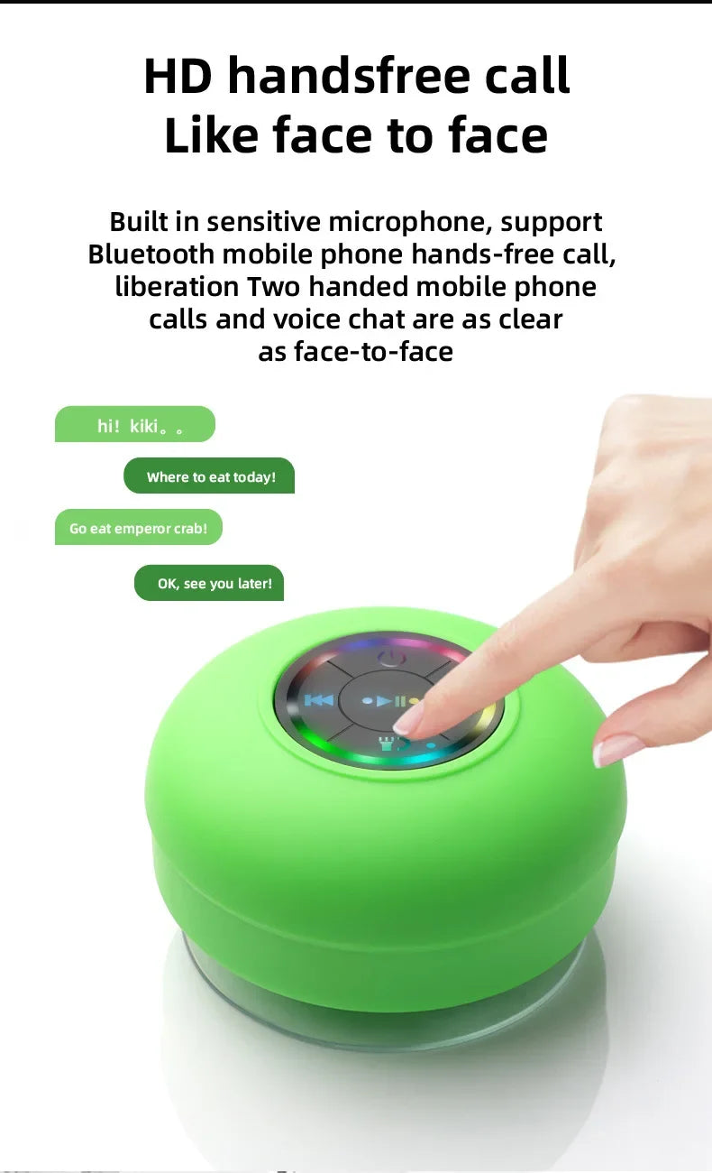 New Bathroom Waterproof Wireless LED Bluetooth Speaker Large Suction Cup Mini Portable Speaker Outdoor Sports Stereo Speaker Lootquake LLC