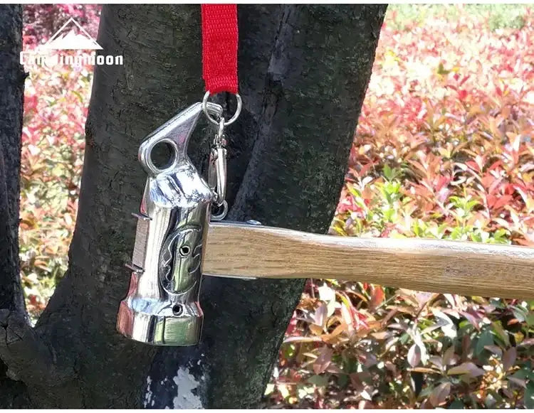 Campingmoon 1PCS Outdoor Multi-purpose Stainless Steel Copper Head Nail Puller Camping Hammer Fixed Tent Nail With Safety Rope