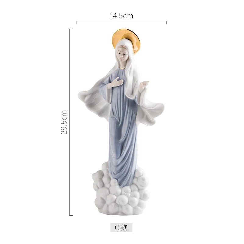 Reative Ceramics Character Sculpture Christian Catholic Madonna Jesus Church Character Statue Home Decoration