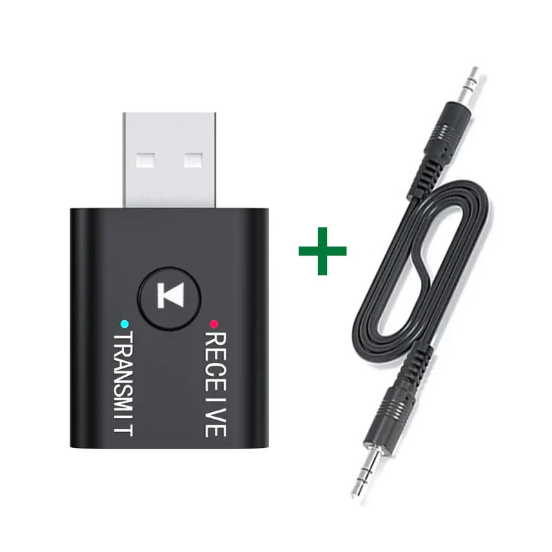 2 In 1 Bluetooth 5.0 Audio Receiver Transmitter 3.5mm AUX USB Stereo Music Wireless Adapter With Mic For Car Kit Speaker TV PC Lootquake LLC