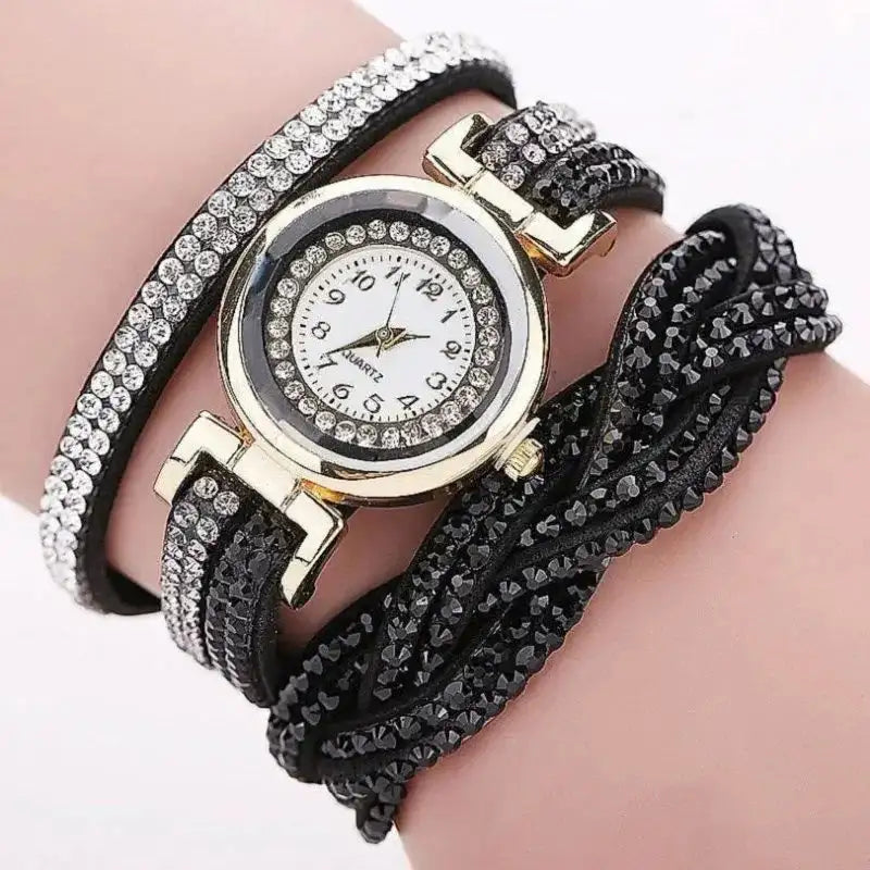 Long Strap Leather Watch Women Casual Rhinestone Dress Watch Ladies Bracelet Wristwatch Clock Relogios Feminino Reloj Mujer 2024