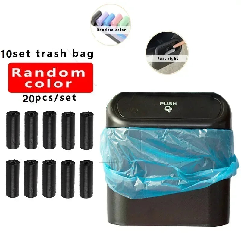 Car Trash Bin Hanging Vehicle Garbage Dust Case Storage Box Plastic Pressing Square Trash Can Type Auto Car Supplies Lootquake LLC